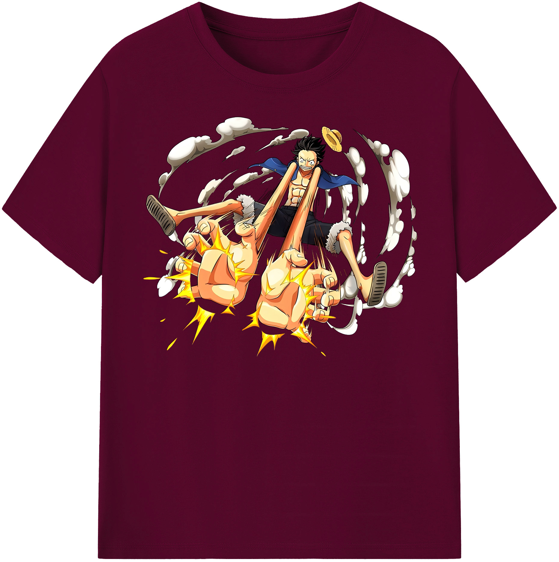 ワンピース モンキー・D・ルフィ ONE PIECE Monkey D. Luffy レディースカジュアルプリントTシャツ（綿100％）